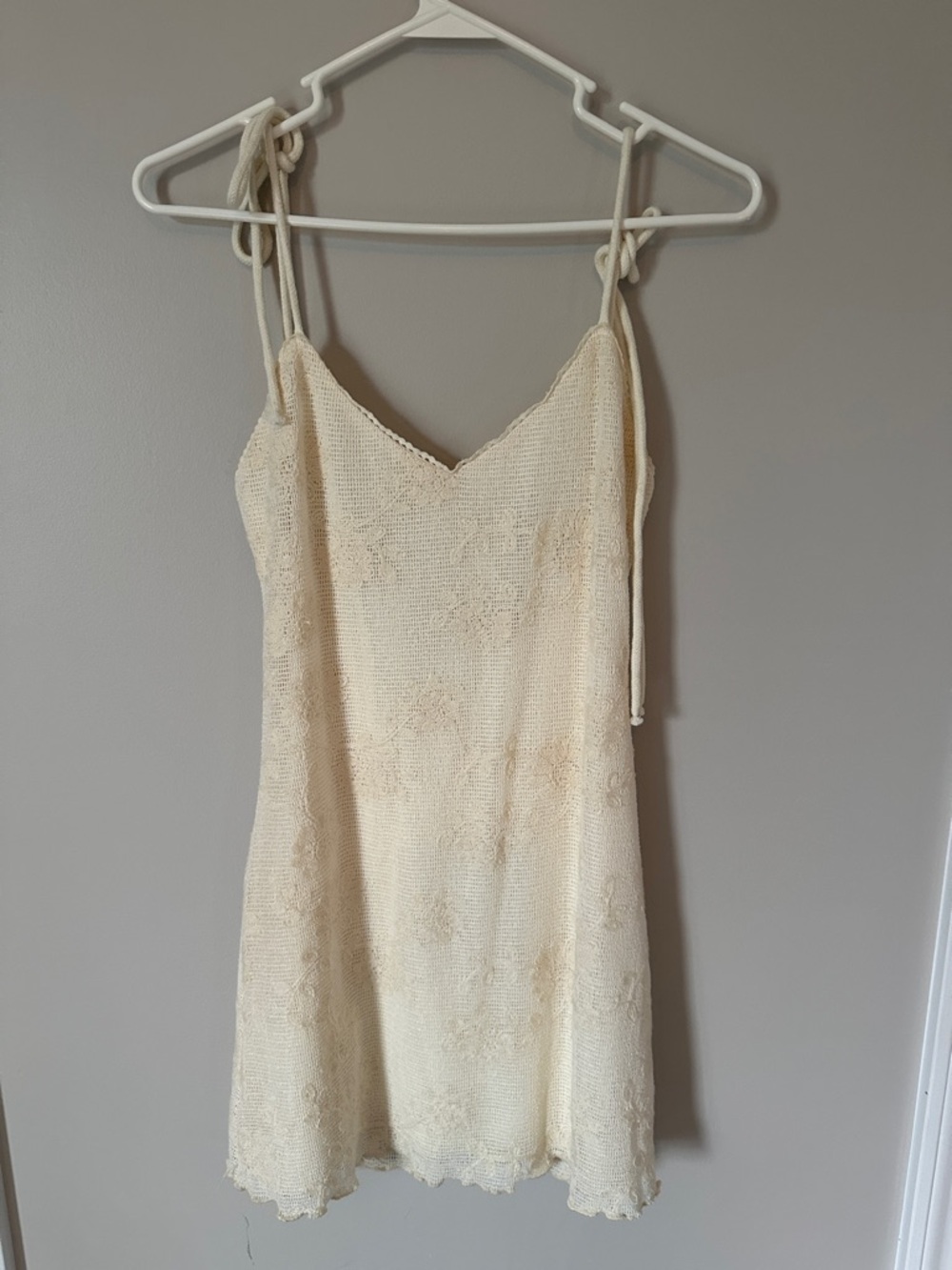 Cream Pacsun Dress with Tie Straps